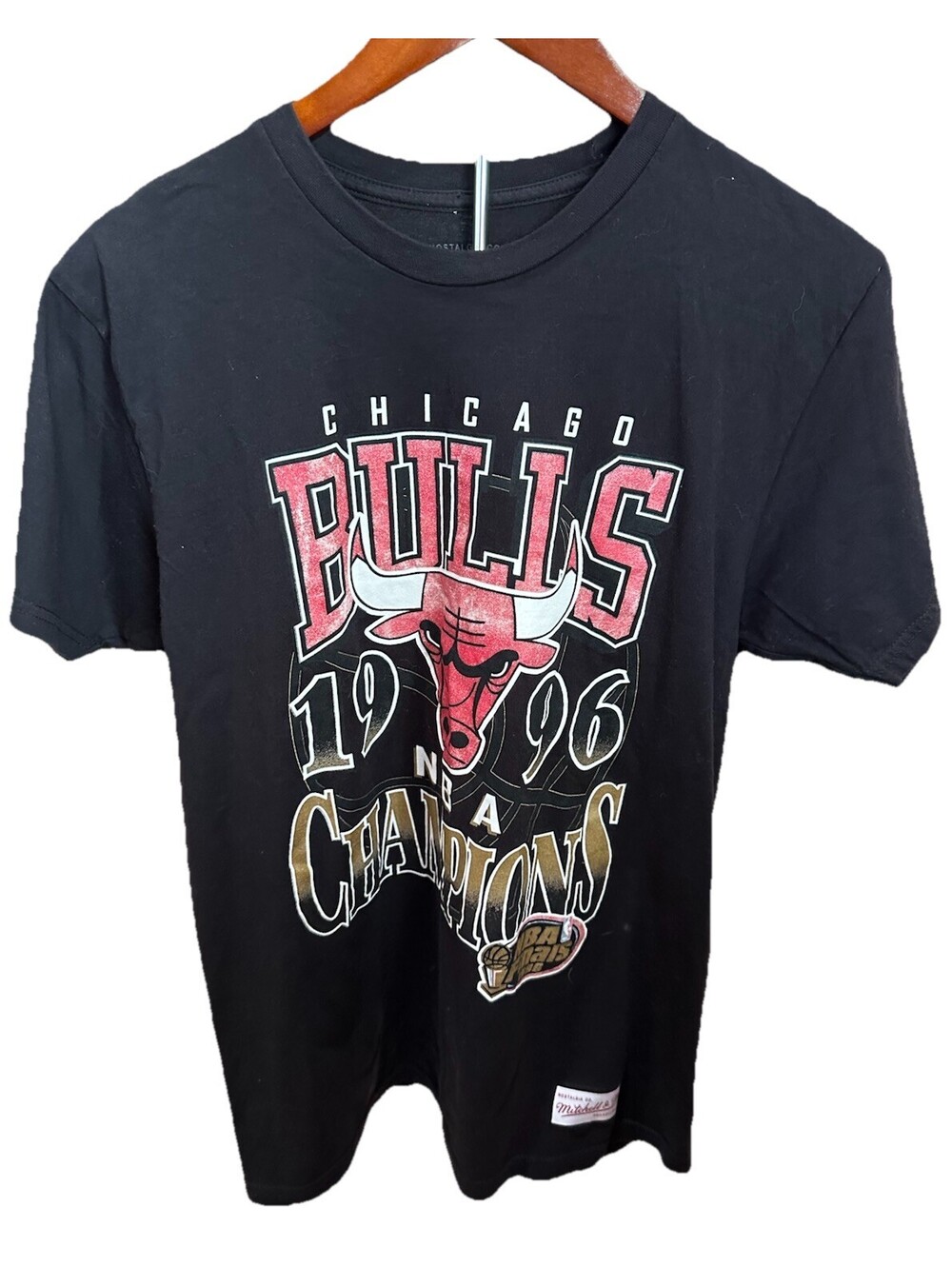 Chicago Bulls 1996 NBA Finals Champions T Shirt Mitchell Ness Mens M